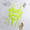 Bra and Panty Set Women Underwear Lace Lingerie 3pcs Open Cup See Through Thong Floral Embroidery Underwear Transparent Bra Set