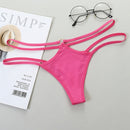Thin Strap Hollow Panties Women Sexy G-String Soft Lingerie Low Rise Thong Breathable Female Underwear Solid Color Briefs
