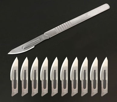 Metal Scalpel 11 Antiskid Knife Craft Carving Knife Mobile Phone Notebook Computer PCB Maintenance Manual Tool Blade