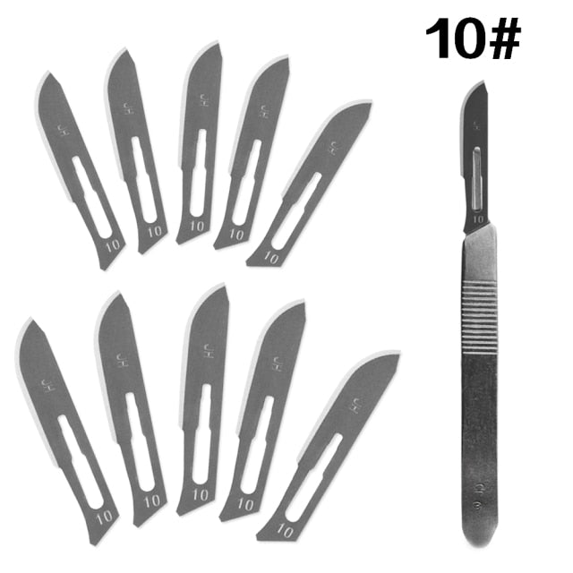 Metal Scalpel 11 Antiskid Knife Craft Carving Knife Mobile Phone Notebook Computer PCB Maintenance Manual Tool Blade