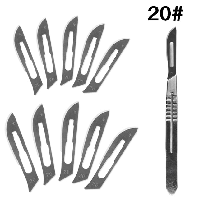 Metal Scalpel 11 Antiskid Knife Craft Carving Knife Mobile Phone Notebook Computer PCB Maintenance Manual Tool Blade