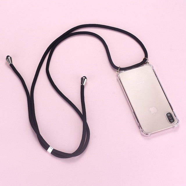 Strap Cord Travel Necklace Lanyard Mobile Phone Case For iPhone 11 12 13Pro Max  XS XR X  7 8Plus