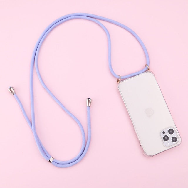 Strap Cord Travel Necklace Lanyard Mobile Phone Case For iPhone 11 12 13Pro Max  XS XR X  7 8Plus