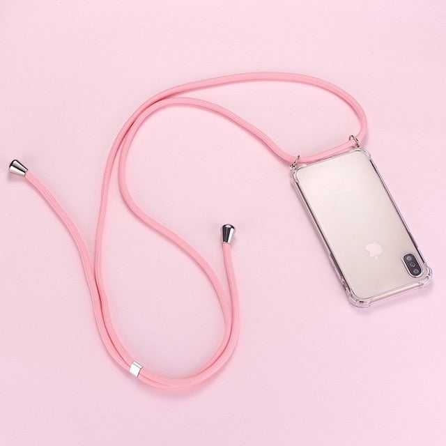 Strap Cord Travel Necklace Lanyard Mobile Phone Case For iPhone 11 12 13Pro Max  XS XR X  7 8Plus