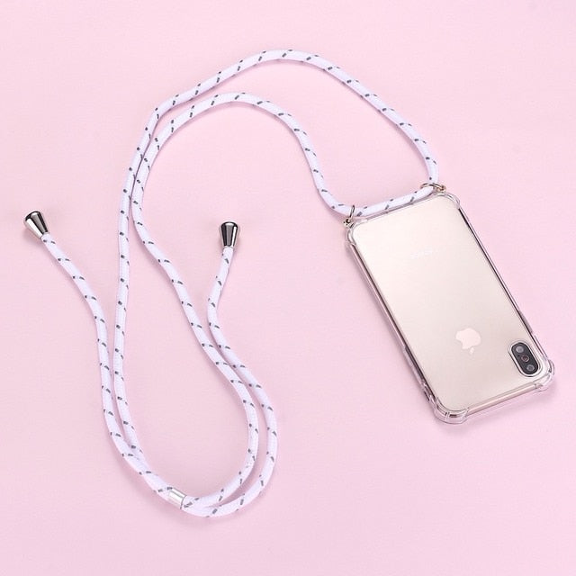 Strap Cord Travel Necklace Lanyard Mobile Phone Case For iPhone 11 12 13Pro Max  XS XR X  7 8Plus