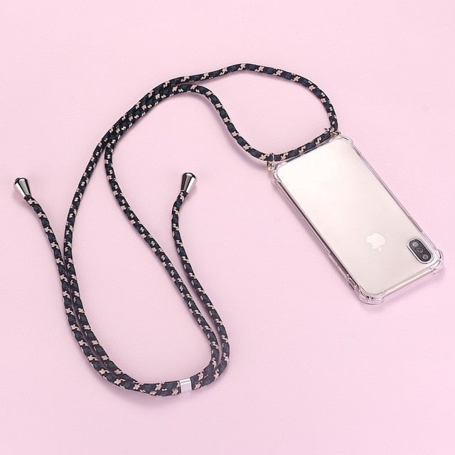 Strap Cord Travel Necklace Lanyard Mobile Phone Case For iPhone 11 12 13Pro Max  XS XR X  7 8Plus