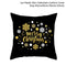 45cm Christmas Black Gold Cushion Cover Merry Christmas Decorations for Home Cristmas Ornaments Natal Navidad Gift New Year 2021