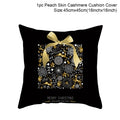45cm Christmas Black Gold Cushion Cover Merry Christmas Decorations for Home Cristmas Ornaments Natal Navidad Gift New Year 2021