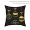 45cm Christmas Black Gold Cushion Cover Merry Christmas Decorations for Home Cristmas Ornaments Natal Navidad Gift New Year 2021