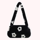 2021 INS Fashion Women Cow Print Mini Shoulder Bags Female Winter Plush Underarm Bags Leopard Zebra Pattern Fluffy Tote Bags