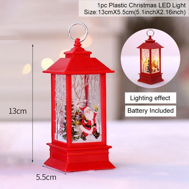 Christmas Lantern Light Merry Christmas Decorations for Home 2021 Navidad Christmas Tree Ornaments Xmas Gifts New Year 2022