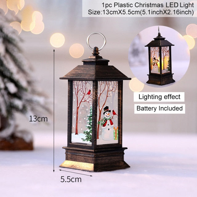 Christmas Lantern Light Merry Christmas Decorations for Home 2021 Navidad Christmas Tree Ornaments Xmas Gifts New Year 2022