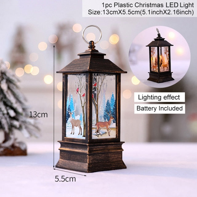 Christmas Lantern Light Merry Christmas Decorations for Home 2021 Navidad Christmas Tree Ornaments Xmas Gifts New Year 2022