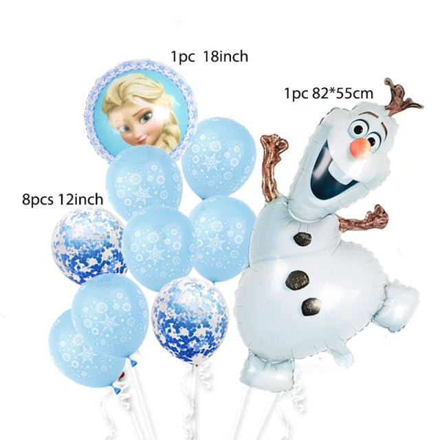 elsa Disney Frozen princess helium balloons 32inch number Baby shower girl foil globos birthday party decorations kids toys
