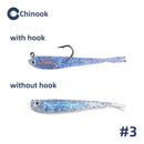 Chinook 5pcs Soft Bait Soft Fish Fork Tail with or without Hook Fish Artificial Silicone Fish Bait Fishing Tackle