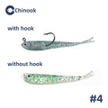 Chinook 5pcs Soft Bait Soft Fish Fork Tail with or without Hook Fish Artificial Silicone Fish Bait Fishing Tackle