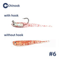 Chinook 5pcs Soft Bait Soft Fish Fork Tail with or without Hook Fish Artificial Silicone Fish Bait Fishing Tackle