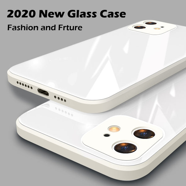 ASTUBIA Square Tempered Glass Case For iPhone 11 12 13 Pro Max Case Anti-knock Fram Cover For IPhone X XS MAX XR 7 8 Plus