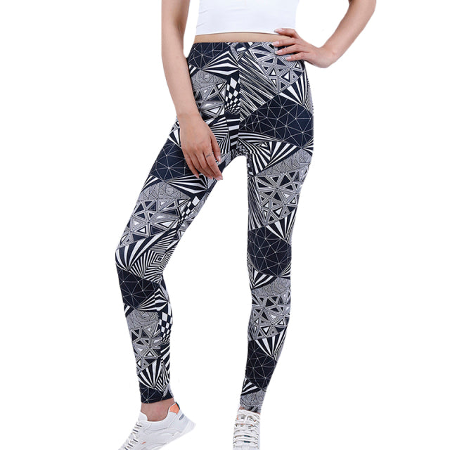 Women Leggings Grid Print Exercise Fitness Leggins Elasticity Plaid Push Up Legging Female Sexy Trousers Pants