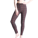 Women Leggings Grid Print Exercise Fitness Leggins Elasticity Plaid Push Up Legging Female Sexy Trousers Pants