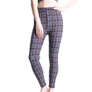 Women Leggings Grid Print Exercise Fitness Leggins Elasticity Plaid Push Up Legging Female Sexy Trousers Pants