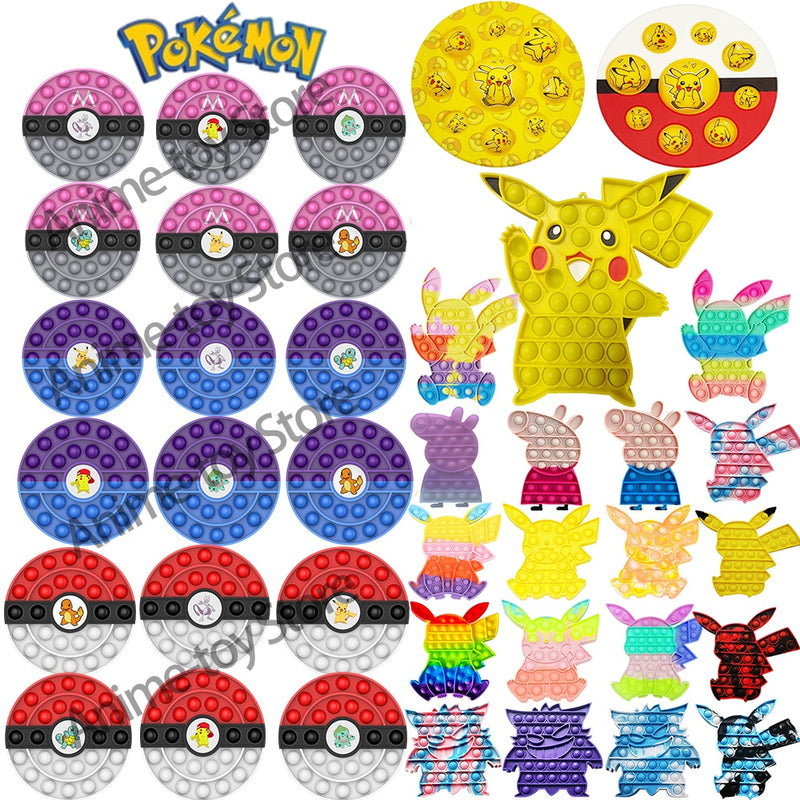 New In Stock Pop It Pokemon Pikachu Pink Pig Fidget Toys Squishy Sensory Anti Stress Kawaii Stress Relief Squeeze Toys for Kid