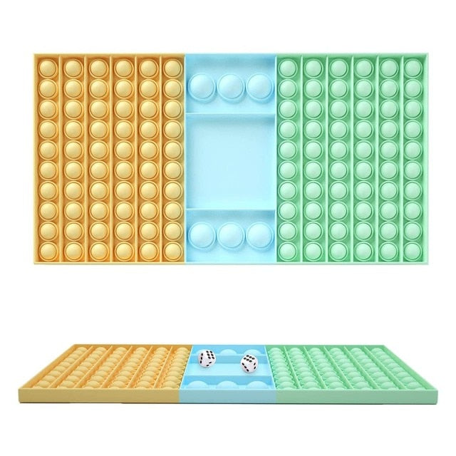 Big Size Popper Game Rainbow Chess Board Push Bubble Pops its Fidget Toys Stress Relief Toy Interactive Popet Game Sensory Toy