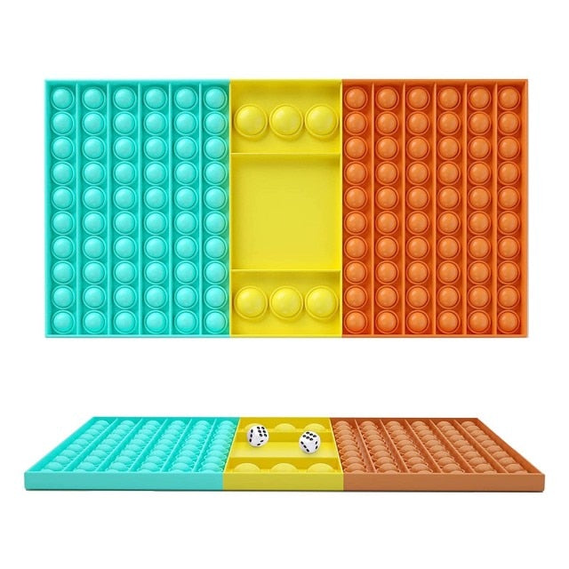 Big Size Popper Game Rainbow Chess Board Push Bubble Pops its Fidget Toys Stress Relief Toy Interactive Popet Game Sensory Toy