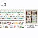 10Pcs/Set Cute Plant Leaves Washi Tape Kawaii Flower Masking Tape Whale Decorative Tape For Sticker Scrapbooking DIY Photo Album