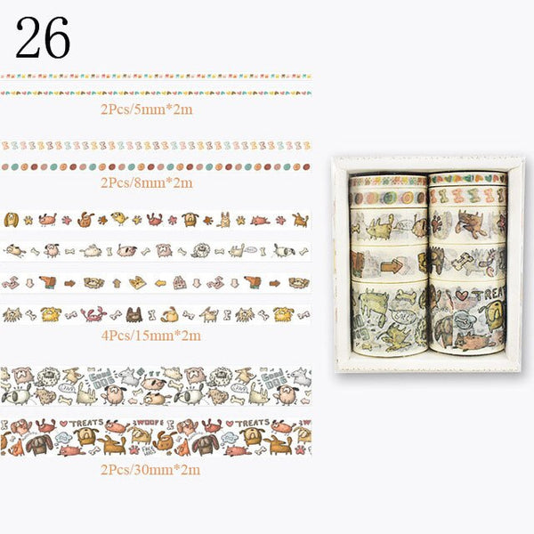 10Pcs/Set Cute Plant Leaves Washi Tape Kawaii Flower Masking Tape Whale Decorative Tape For Sticker Scrapbooking DIY Photo Album