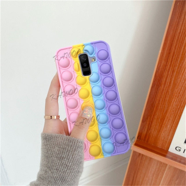 A11 A01 A50S Push Pop Bubble Fidget Toys Soft Case for Samsung A12 A10E A20E A30 A30S A02S A70 A50S Sensory Stress Reliver Coque
