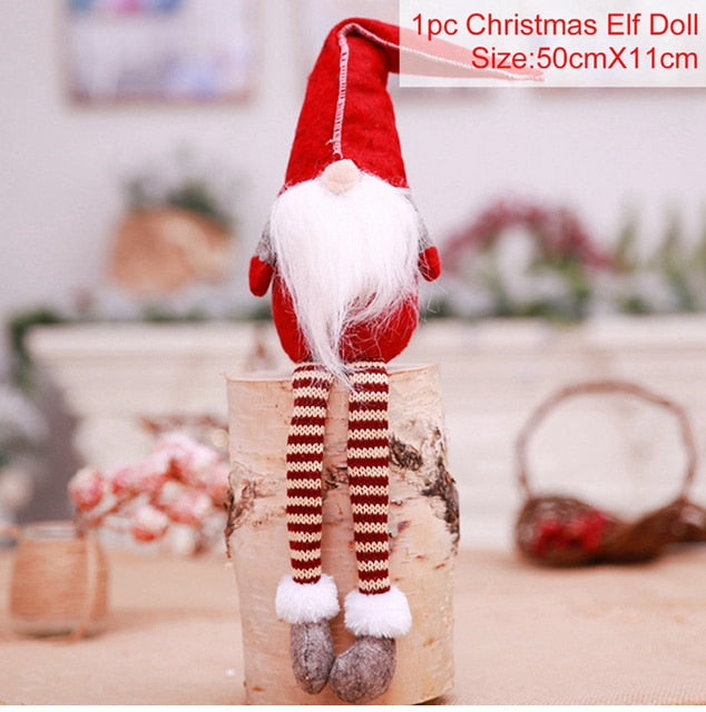 Santa Faceless Doll Christmas Decorations For Home 2021 Merry Christmas Ornament Xmas Gifts Navidad Noel Happy New Year 2022