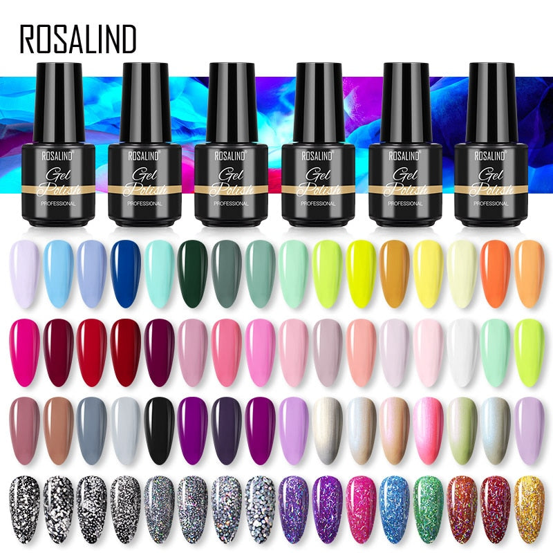 ROSALIND Varnishes Hybrid Gel Nail Polish 7ML Semi Permanent Gel Polish Soak Off UV Nail Gel For Nail Art Beauty Gel Lacquer