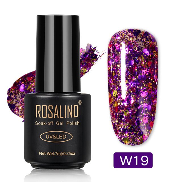 ROSALIND Varnishes Hybrid Gel Nail Polish 7ML Semi Permanent Gel Polish Soak Off UV Nail Gel For Nail Art Beauty Gel Lacquer