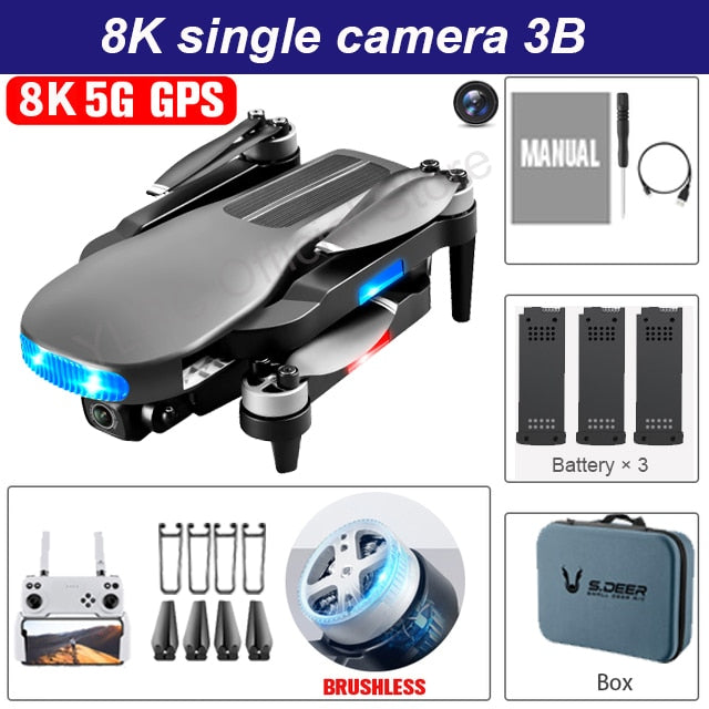 New LU3 MAX GPS  Drone 8K Hd Dual Camera Profesional Helicopter FPV Dron Foldable Rc Quadcopter 5G Wifi Brushless Motor Drones
