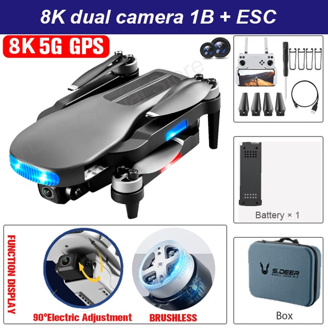 New LU3 MAX GPS  Drone 8K Hd Dual Camera Profesional Helicopter FPV Dron Foldable Rc Quadcopter 5G Wifi Brushless Motor Drones