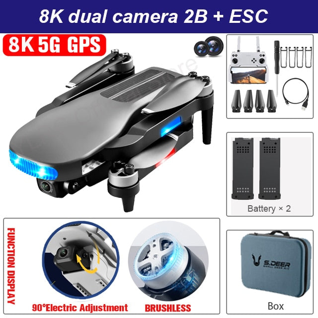 New LU3 MAX GPS  Drone 8K Hd Dual Camera Profesional Helicopter FPV Dron Foldable Rc Quadcopter 5G Wifi Brushless Motor Drones