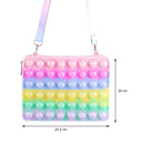 Cute Bag Fidget Toys Reliver Stress Toy Rainbow Push Bubble Simple Dimmer Antistress Toy Children Sensory Game Toy Backpack