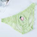 Women Sexy Lace Lingerie Temptation Low-waist Panties Fruit  Embroidery Transparent Briefs Seamless Sweet Underwear