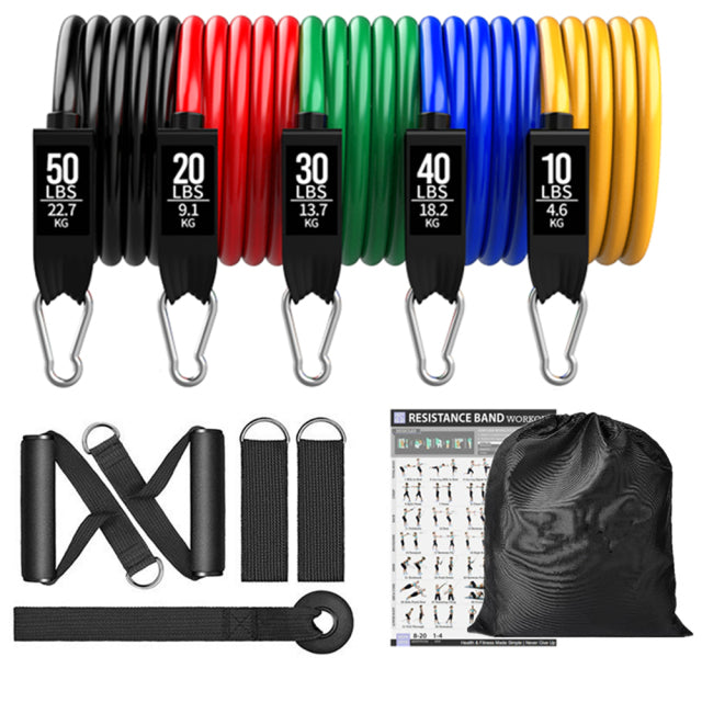300lb Fitness Booty Resistance Elastic Band Workout for Training Home Exercise Sport Gym Dumbbell Harness Set Expander Equipment