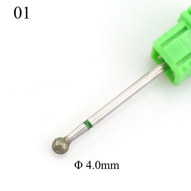 1Pc Diamond Nail Drill Ball Rotary Bit Eletric Milling Cutter Files 5.0mm Manicure Burr Cuticle Clean Polish Machine Accessory