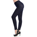 YSDNCHI Black White Pants Striped Elastic Trousers Print Fitness Leggings For Women Sporting Workout Leggins