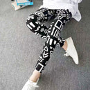 YSDNCHI Black White Pants Striped Elastic Trousers Print Fitness Leggings For Women Sporting Workout Leggins