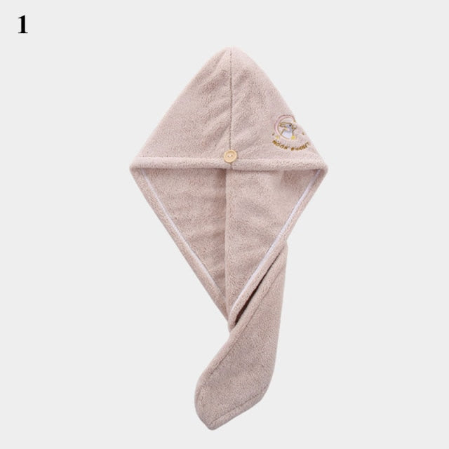 Dry Hair Cap Towel Absorbent Thickened Dry Hair Cap Bathroom Bath Dry Hair Cap Striped Shower Cap Soft Turban Striped Towel