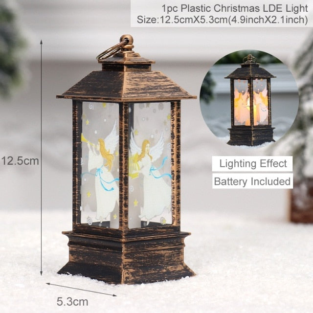 Christmas Lantern Light Merry Christmas Decorations for Home 2021 Navidad Christmas Tree Ornaments Xmas Gifts New Year 2022
