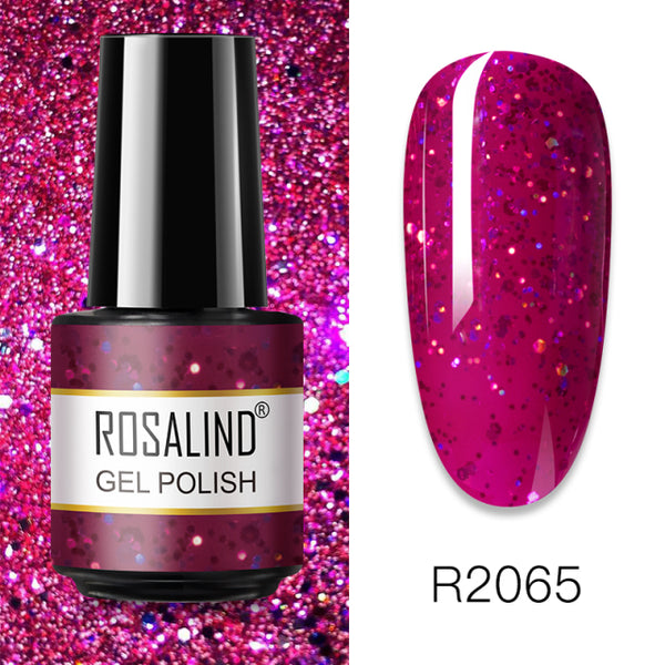 ROSALIND 7ML Vernis Semi Permanent Gel Nail Polish For Nail Soak Off Gel Varnish Design Nail Art Plastic Bottle Gel Polish
