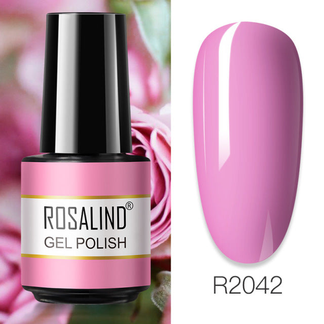ROSALIND 7ML Vernis Semi Permanent Gel Nail Polish For Nail Soak Off Gel Varnish Design Nail Art Plastic Bottle Gel Polish