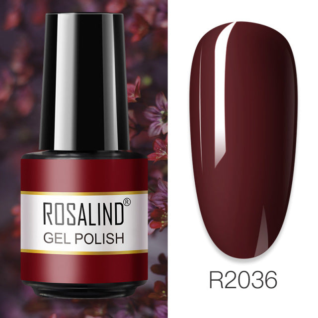 ROSALIND 7ML Vernis Semi Permanent Gel Nail Polish For Nail Soak Off Gel Varnish Design Nail Art Plastic Bottle Gel Polish
