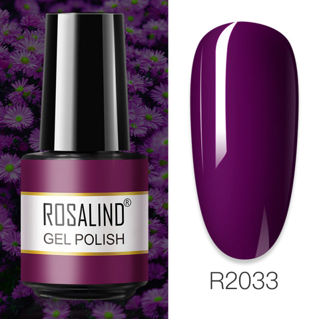 ROSALIND 7ML Vernis Semi Permanent Gel Nail Polish For Nail Soak Off Gel Varnish Design Nail Art Plastic Bottle Gel Polish