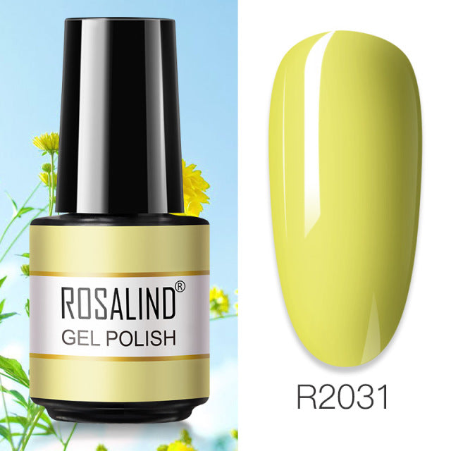ROSALIND 7ML Vernis Semi Permanent Gel Nail Polish For Nail Soak Off Gel Varnish Design Nail Art Plastic Bottle Gel Polish